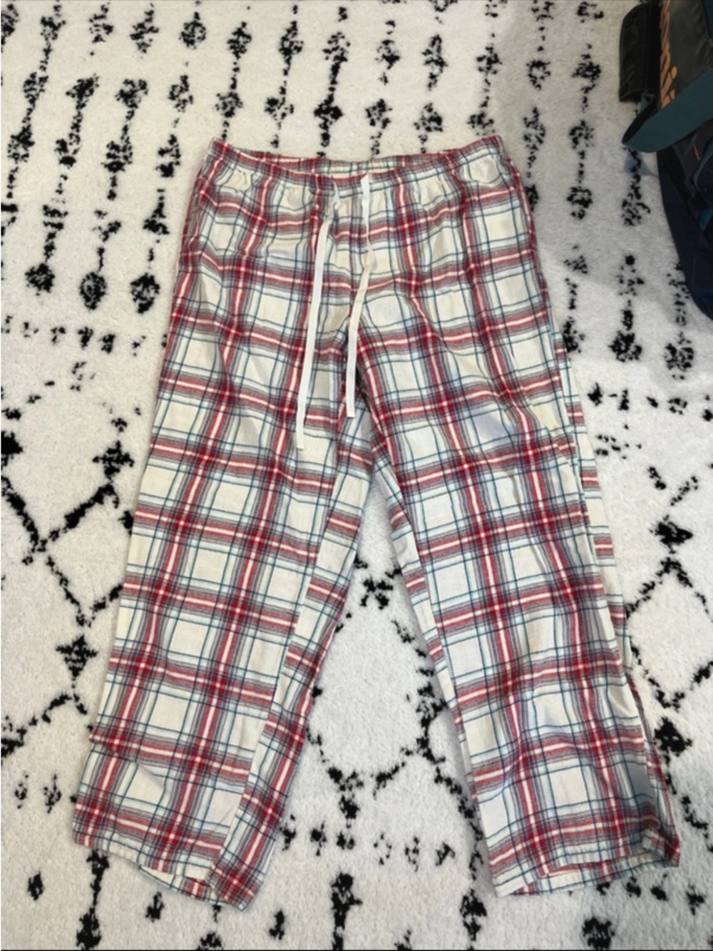 Vintage Nautica Women's Red & White Plaid Pajama Pants